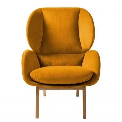 Studio Copenhagen Fauteuil Marols - Velours Shyla: Orange jaune - Chêne clair -Meubles de salon Soldes 1000217270 201117 15583900146 DETAILS P000000001000217270