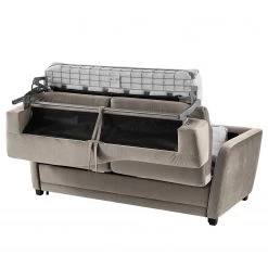 Jack & Alice Canapé convertible Teresina - Velours - Platine - Largeur : 192 cm - Alignement à gauche -Meubles de salon Soldes 1000217673 211006 06151800098 DETAILS P000000001000217673