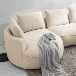 Studio Copenhagen Grand canapé Buckley II - Tissu Saia: Beige - Alignement à gauche -Meubles de salon Soldes 1000217828 210215 12150300210 DETAILS P000000001000217828