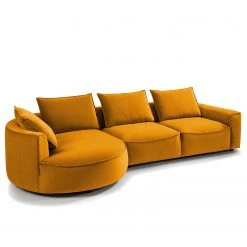 Studio Copenhagen Canapé d’angle Buckley I - Velours Shyla: Orange jaune - Méridienne courte à gauche (vue de face) -Meubles de salon Soldes 1000217929 201119 12203400354 DETAILS P000000001000217929