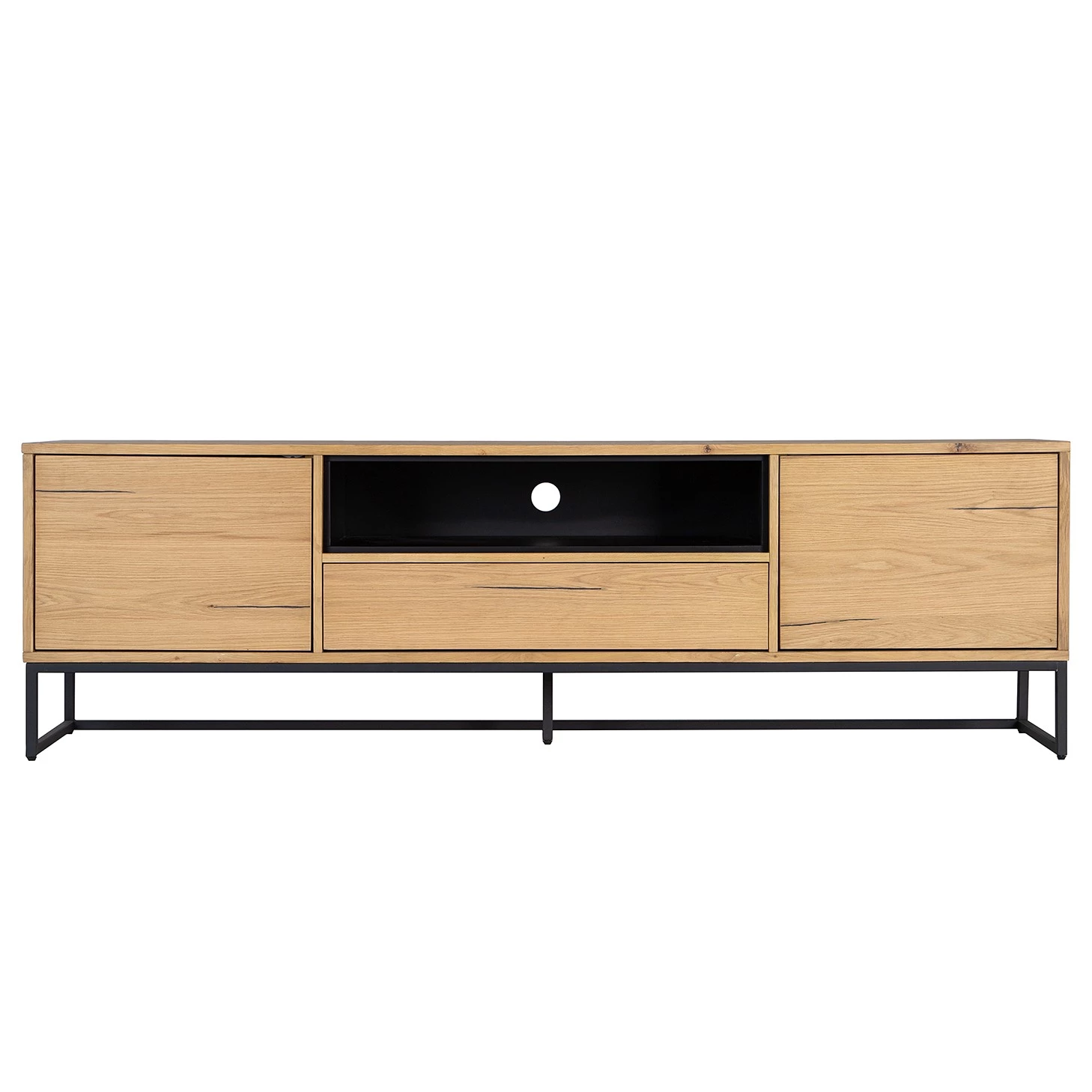 Studio Copenhagen Meuble TV Flox I - Placage en bois véritable / Métal -Chêne / Noir 5 Studio Copenhagen Meuble TV Flox I - Placage en bois véritable / Métal -Chêne / Noir – Image 3