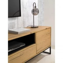 Studio Copenhagen Meuble TV Flox I - Placage en bois véritable / Métal -Chêne / Noir 29 Studio Copenhagen Meuble TV Flox I - Placage en bois véritable / Métal -Chêne / Noir -Meubles de salon Soldes 1000218126 211026 111417000032 DETAILS P000000001000218126