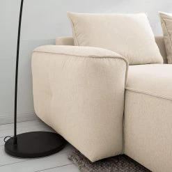 Studio Copenhagen Canapé d’angle Buckley II - Tissu Saia: Beige - Méridienne courte à gauche (vue de face) -Meubles de salon Soldes 1000218155 210215 12151300482 DETAILS P000000001000218155