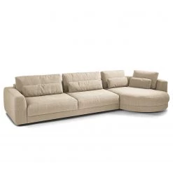 Studio Copenhagen Canapé d’angle Willows II - Tissu Amila: Beige - Méridienne longue à droite (vue de face)