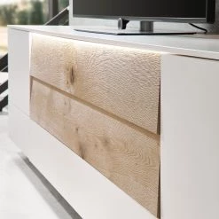 GWINNER Ensemble meubles TV Misano II (3 élém.) - Placage en bois véritable / Verre - Planches de chêne / Gris - Blanc / Chêne sauvage - Avec éclairage 26 GWINNER Ensemble meubles TV Misano II (3 élém.) - Placage en bois véritable / Verre - Planches de chêne / Gris - Blanc / Chêne sauvage - Avec éclairage -Meubles de salon Soldes 1000218323 200828 11272800094 DETAILS P000000001000218323