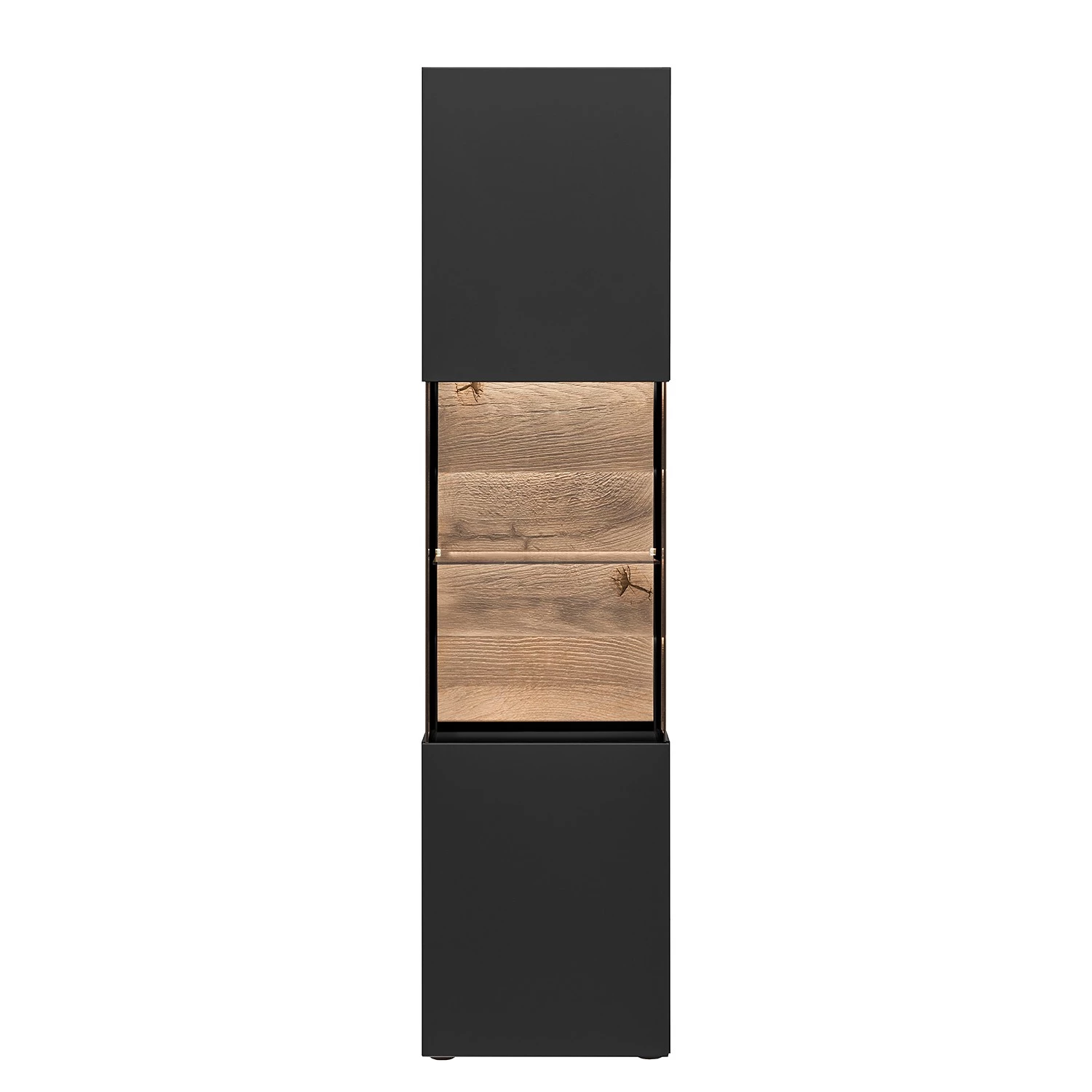 GWINNER Ensemble meubles TV Misano II (3 élém.) - Placage en bois véritable / Verre - Planches de chêne / Gris - Anthracite / Chêne sauvage - Sans éclairage 8 GWINNER Ensemble meubles TV Misano II (3 élém.) - Placage en bois véritable / Verre - Planches de chêne / Gris - Anthracite / Chêne sauvage - Sans éclairage – Image 6