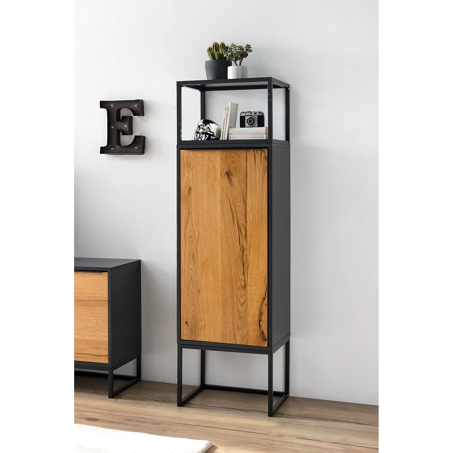 Red Living Armoire Barview I - Placage en chêne - Chêne / Anthracite 4 Red Living Armoire Barview I - Placage en chêne - Chêne / Anthracite – Image 2