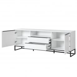 Fredriks Meuble TV White Hall I - Blanc mat / Noir -Meubles de salon Soldes 1000218366 210311 10575400005 DETAILS P000000001000218366