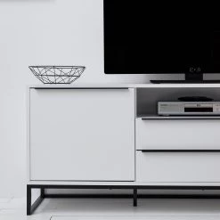 Fredriks Meuble TV White Hall I - Blanc mat / Noir -Meubles de salon Soldes 1000218366 210316 08055300003 DETAILS P000000001000218366