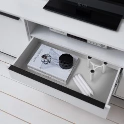 Fredriks Meuble TV White Hall I - Blanc mat / Noir -Meubles de salon Soldes 1000218366 210316 08055400004 DETAILS P000000001000218366