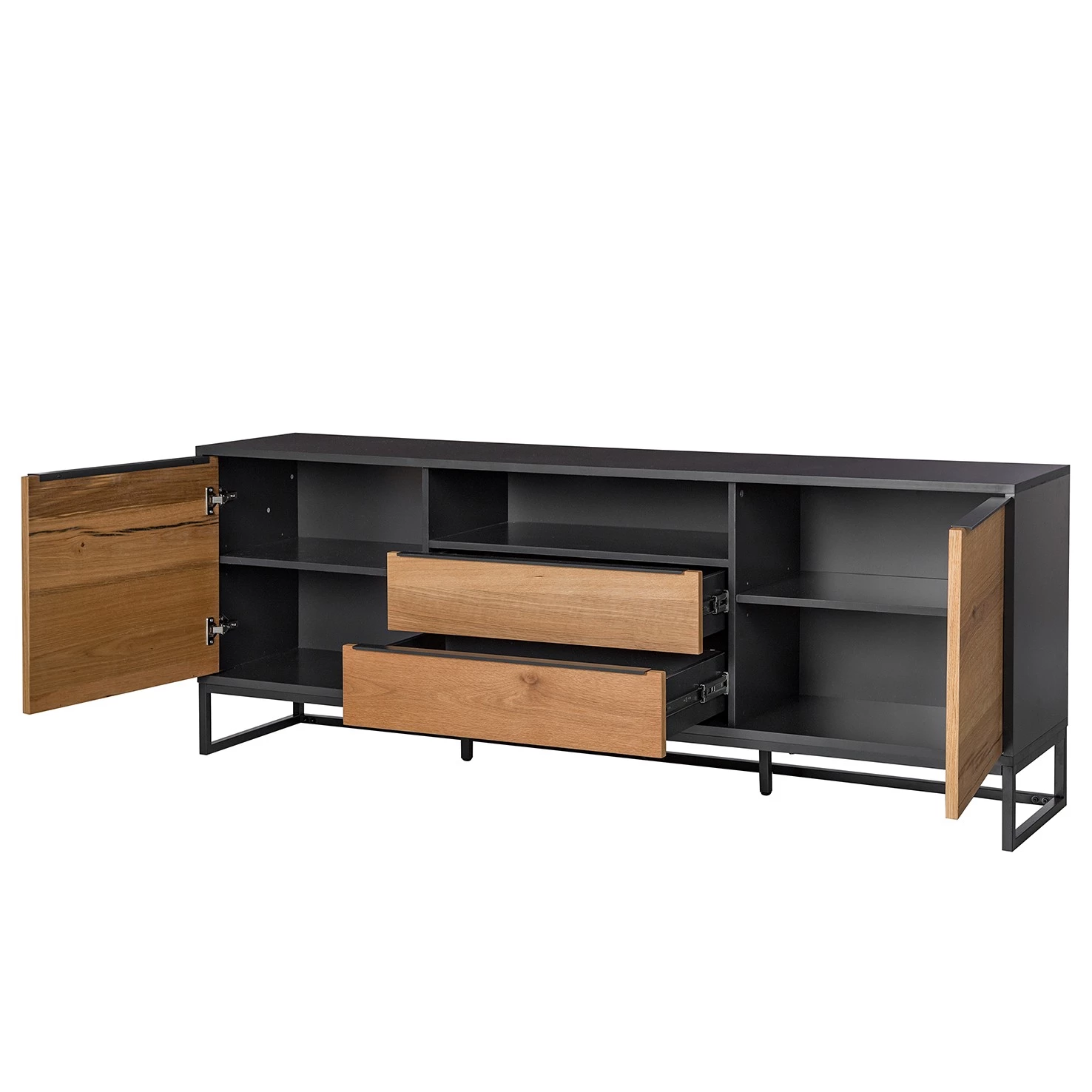 Red Living Buffet Barview II - Placage en chêne - Chêne / Anthracite 12 Red Living Buffet Barview II - Placage en chêne - Chêne / Anthracite – Image 10