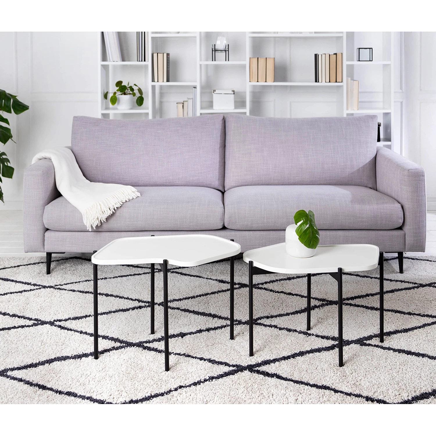 Red Living Bouts de canapé Morand (lot de 2) - Blanc 4 Red Living Bouts de canapé Morand (lot de 2) - Blanc – Image 2