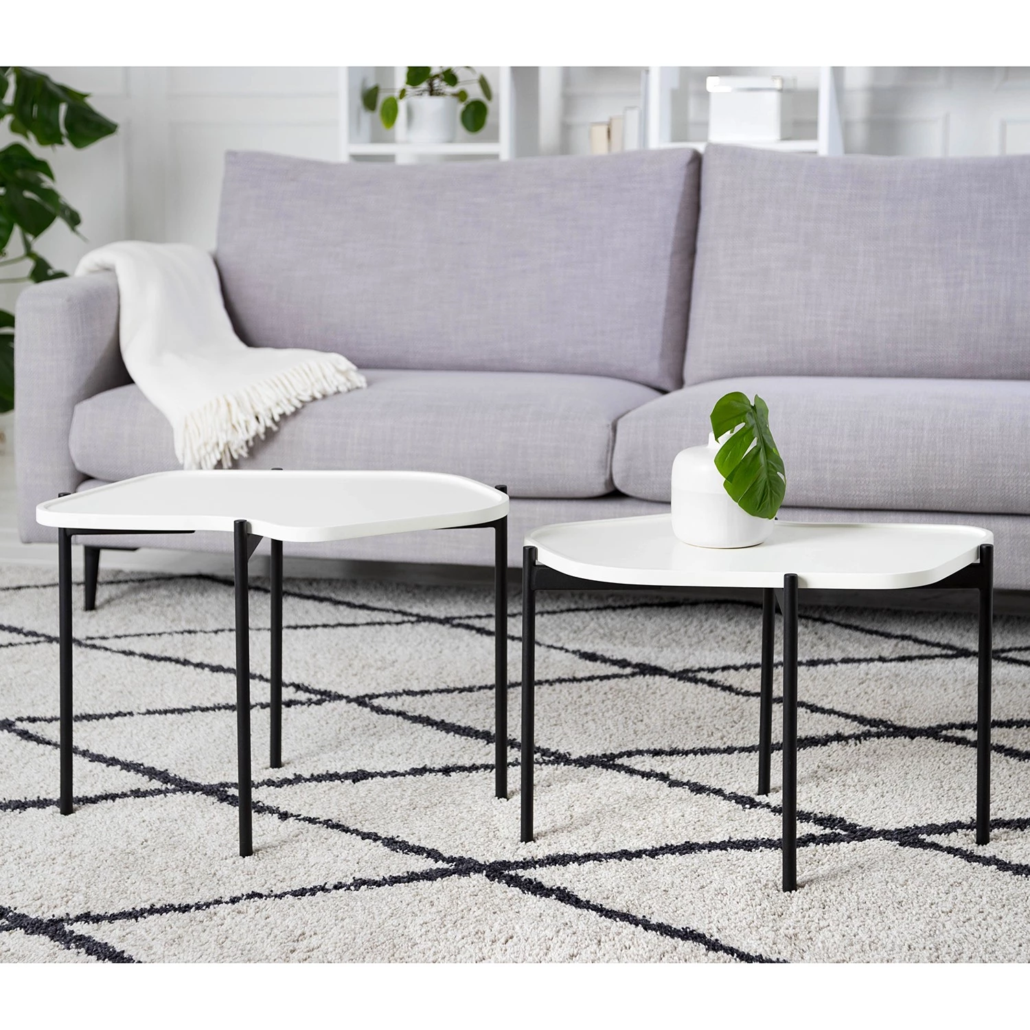 Red Living Bouts de canapé Morand (lot de 2) - Blanc 5 Red Living Bouts de canapé Morand (lot de 2) - Blanc – Image 3