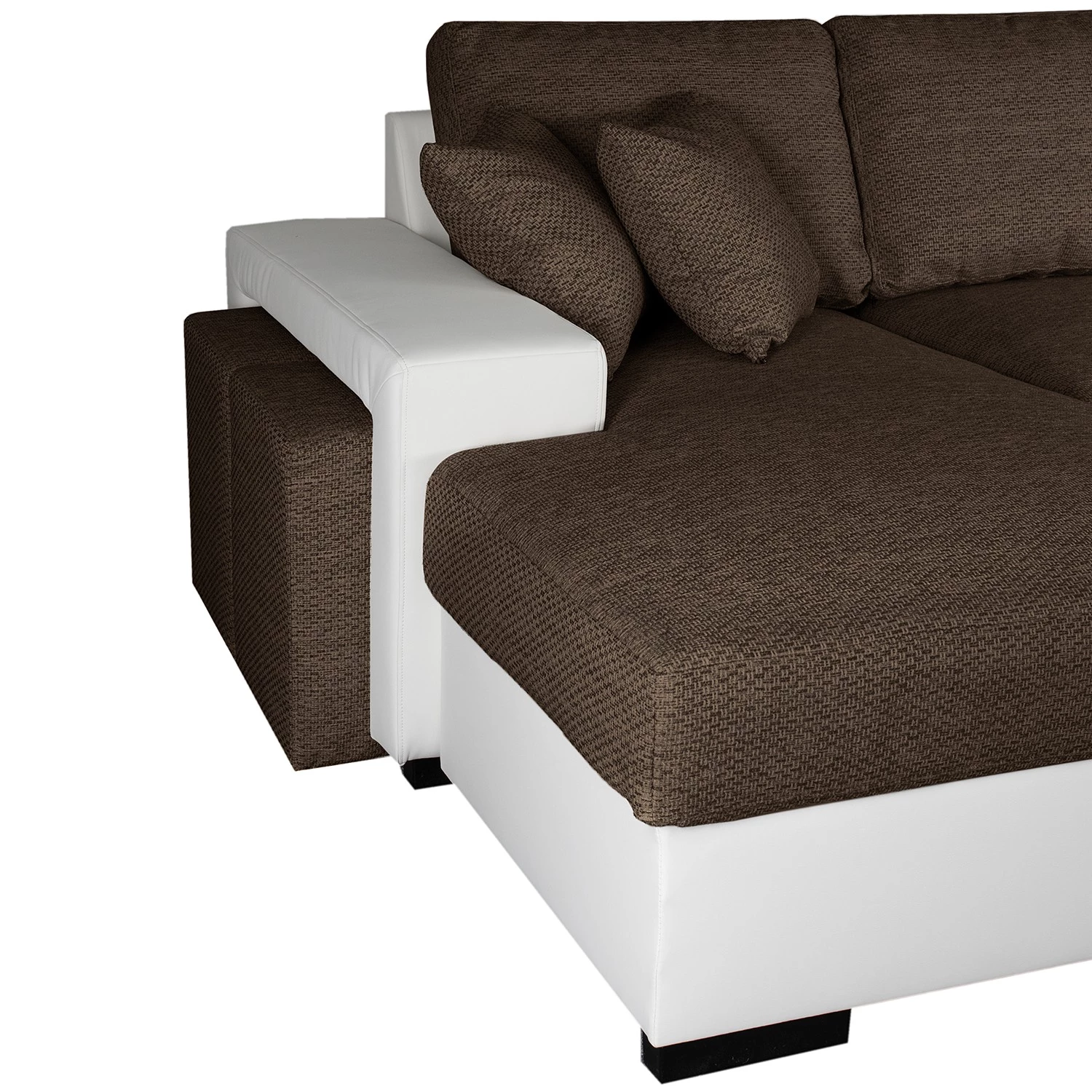 Fredriks Canapé panoramique Bardwell - Similicuir, tissu - Marron / Blanc 8 Fredriks Canapé panoramique Bardwell - Similicuir, tissu - Marron / Blanc – Image 6