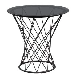 Loftscape Bout de canapé Dudley - Verre / Métal - Noir