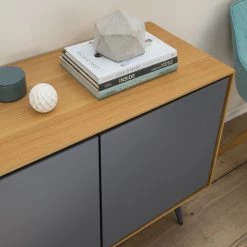 Studio Copenhagen Buffet Danica - Placage en bois véritable - Gris foncé mat / Frêne -Meubles de salon Soldes 1000220479 201113 13035100052 DETAILS P000000001000220479