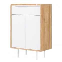 Studio Copenhagen Commode Noovi - Partiellement en chêne sauvage massif - Blanc / Chêne sauvage