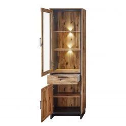 Ridgevalley Vitrine Priay II - Avec éclairage - Imitation mélèze / Graphite -Meubles de salon Soldes 1000220683 200819 06364400101 DETAILS P000000001000220683