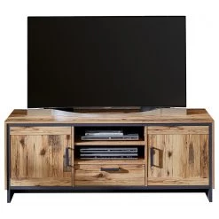 Ridgevalley Meuble TV Priay - Imitation mélèze / Graphite - Largeur : 155 cm