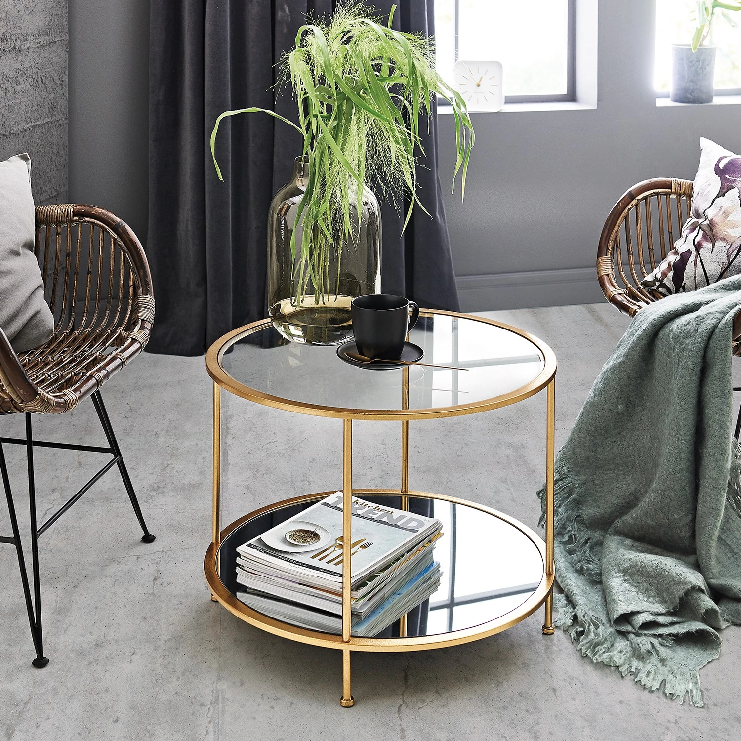 Red Living Table basse Casa View II - Verre / Métal - Doré 4 Red Living Table basse Casa View II - Verre / Métal - Doré – Image 2