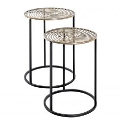 Loftscape Bouts de canapé Bountiful I (lot de 2) - Métal - Bronze vieilli / Noir