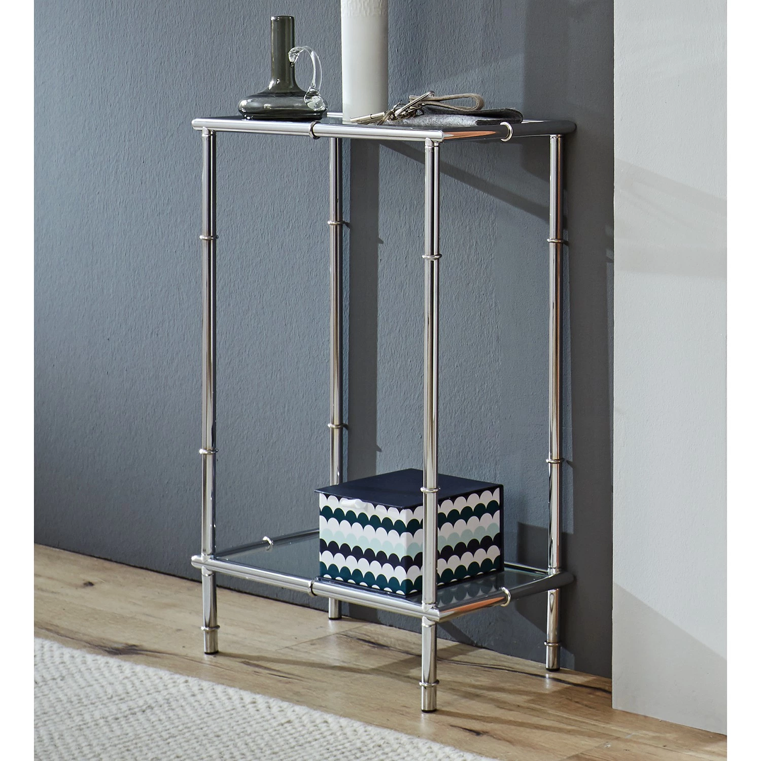 Loftscape Console Newellton - Verre / Métal - Chrome 4 Loftscape Console Newellton - Verre / Métal - Chrome – Image 2