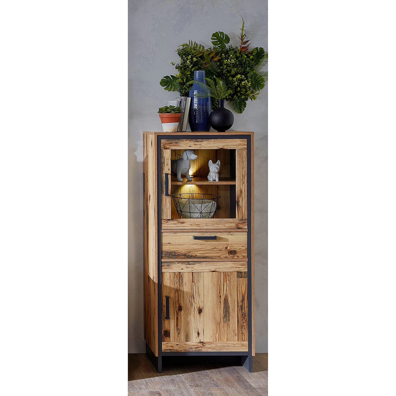 Ridgevalley Ensemble meubles TV Priay I (4 éléments) - Avec éclairage - Imitation mélèze / Graphite 5 Ridgevalley Ensemble meubles TV Priay I (4 éléments) - Avec éclairage - Imitation mélèze / Graphite – Image 3