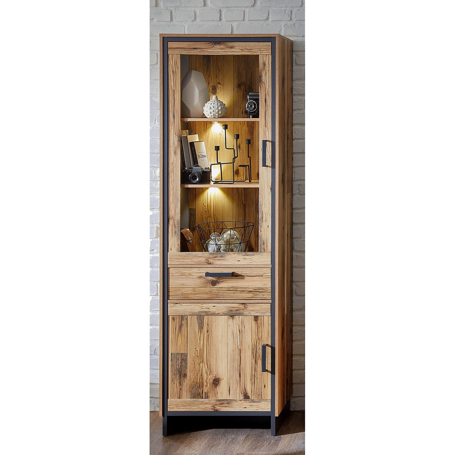 Ridgevalley Ensemble meubles TV Priay I (4 éléments) - Avec éclairage - Imitation mélèze / Graphite 8 Ridgevalley Ensemble meubles TV Priay I (4 éléments) - Avec éclairage - Imitation mélèze / Graphite – Image 6