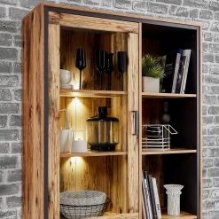 Ridgevalley Ensemble meubles TV Priay II (3 élém.) - Avec éclairage - Imitation mélèze / Graphite -Meubles de salon Soldes 1000221768 200831 14271800026 DETAILS P000000001000221768