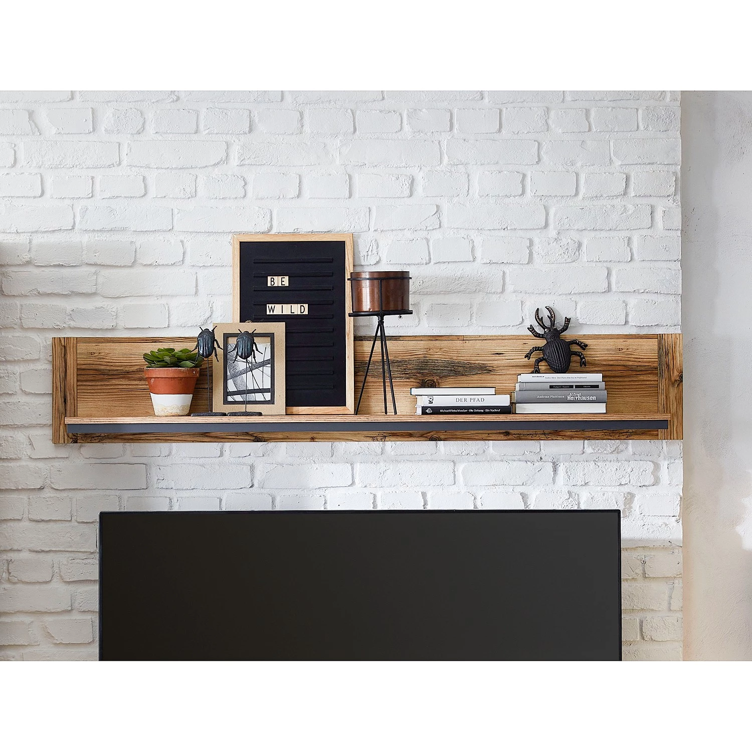 Ridgevalley Ensemble meubles TV Priay III (4 élém.) - Avec éclairage - Imitation mélèze / Graphite 5 Ridgevalley Ensemble meubles TV Priay III (4 élém.) - Avec éclairage - Imitation mélèze / Graphite – Image 3