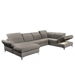 Fredriks Canapé panoramique Glenmoore - Tissu - Tissu Ganum: Gris minéral - Méridienne courte à gauche / longue à droite (vue de face) -Meubles de salon Soldes 1000222220 201113 21121000177 DETAILS P000000001000222220