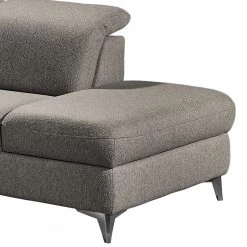 Fredriks Canapé panoramique Glenmoore - Tissu - Tissu Ganum: Gris minéral - Méridienne courte à gauche / longue à droite (vue de face) -Meubles de salon Soldes 1000222220 201113 21123300183 DETAILS P000000001000222220