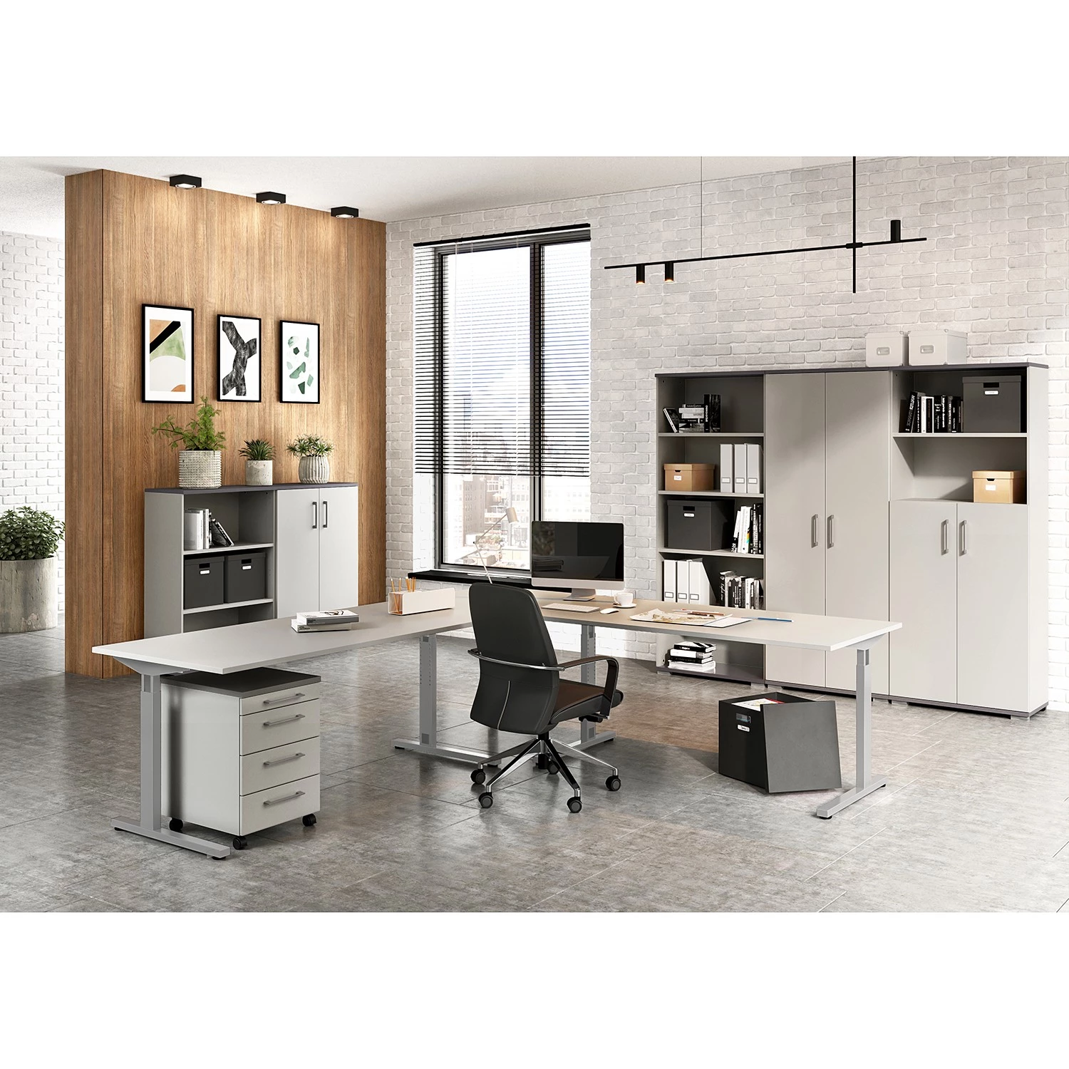 Germania Étagère de bureau GW-Profi 2.0 - Gris clair / Graphite - Hauteur : 200 cm 5 Germania Étagère de bureau GW-Profi 2.0 - Gris clair / Graphite - Hauteur : 200 cm – Image 3