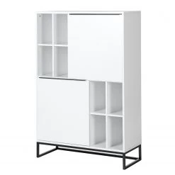 Fredriks Meubles TV muraux White Hall IV (3 él.) - Blanc mat / Noir -Meubles de salon Soldes 1000222880 210929 094929000038 DETAILS P000000001000222880