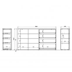 Germania Buffet Oakland II - Blanc / Imitation chêne de Navarre -Meubles de salon Soldes 1000223287 200826 06243700088 SKETCH DETAILS P000000001000223287 sketch