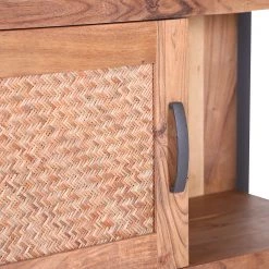 Ars manufacti Buffet haut Leyma - Rotin / Acacia massif - Acacia / Anthracite -Meubles de salon Soldes 1000223472 200826 12351700025 DETAILS P000000001000223472