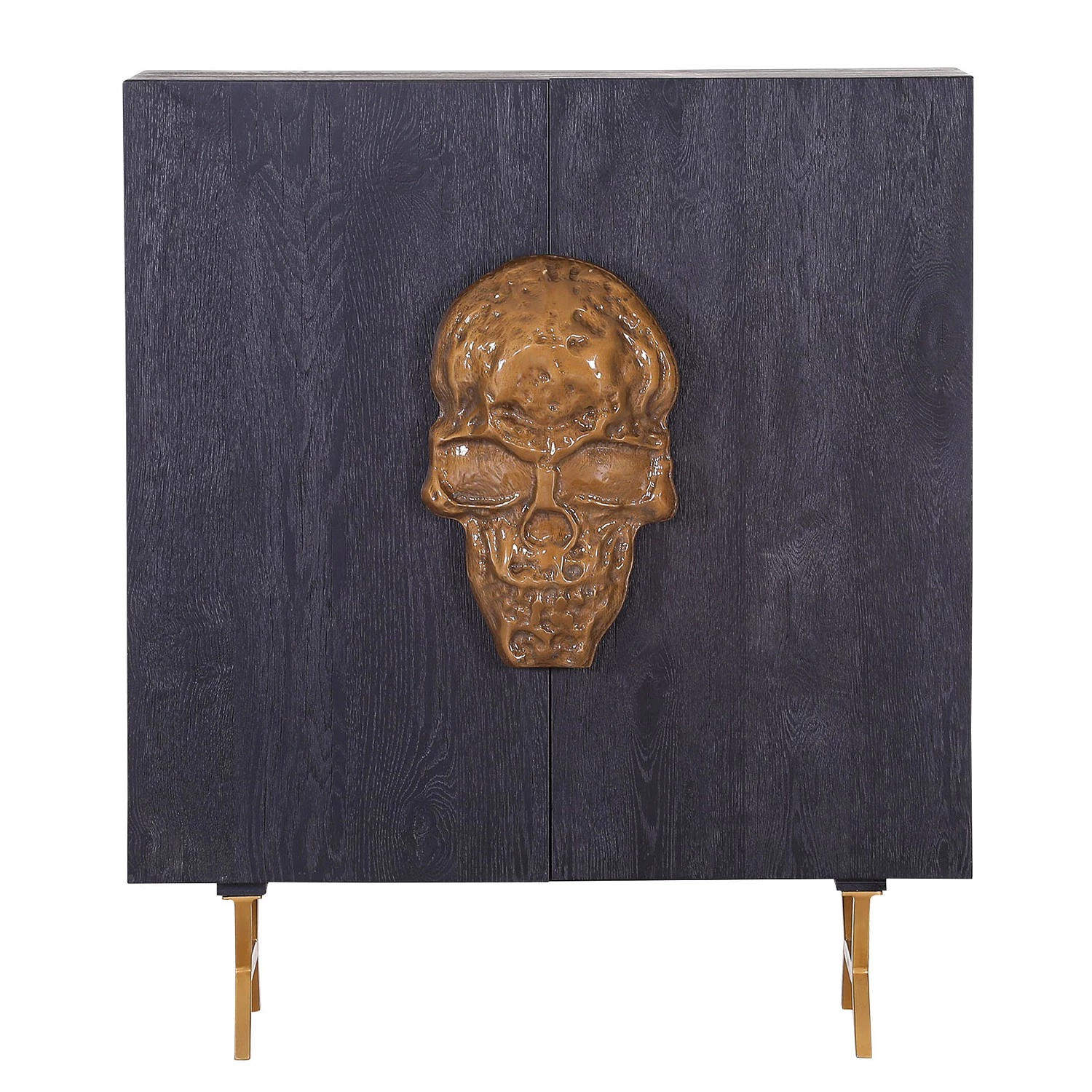 Red Living Buffet Worland I - Placage en bois véritable / Métal -Chêne noir / Doré 5 Red Living Buffet Worland I - Placage en bois véritable / Métal -Chêne noir / Doré – Image 3