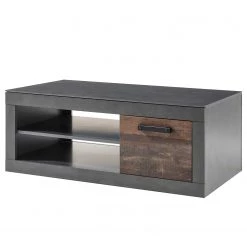Red Living Table basse Buzan - Imitation bois recyclé / Anthracite