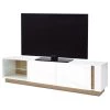 Loftscape Meuble TV Cailla - Blanc brillant / Imitation chêne - Blanc brillant - Largeur : 188 cm -Meubles de salon Soldes 1000223914 200828 15422300058 IMAGE P000000001000223914
