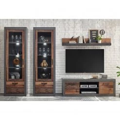 Red Living Ensemble meubles TV Buzan IV (4 élém.) - Imitation bois recyclé / Anthracite