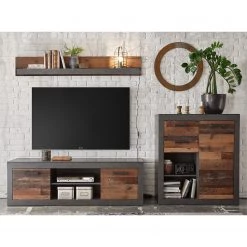 Red Living Ensemble meubles TV Buzan II (3 élém.) - Imitation bois recyclé / Anthracite