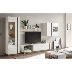 Loftscape Ensemble meubles TV Cailla II (4 élém.) - Blanc brillant / Imitation chêne 20 Loftscape Ensemble meubles TV Cailla II (4 élém.) - Blanc brillant / Imitation chêne -Meubles de salon Soldes 1000223932 200828 15503400178 MOOD DETAILS P000000001000223932 mood