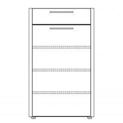 Voss Meuble d’entrée Levio - Placage en bois véritable - Chêne - Noir - Largeur : 61 cm - Butoir à droite -Meubles de salon Soldes 1000223937 210127 06172500003 SKETCH DETAILS P000000001000223937 sketch