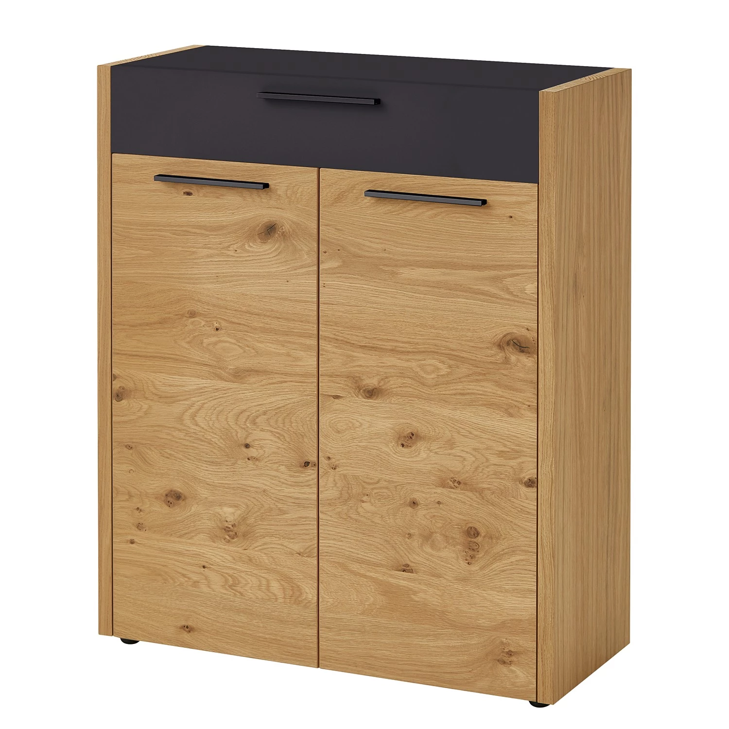 Voss Meuble d’entrée Levio II - Placage en bois véritable - Chêne - Noir 3 Voss Meuble d’entrée Levio II - Placage en bois véritable - Chêne - Noir