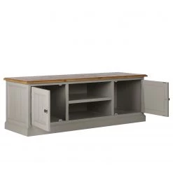 Maison Belfort Meuble TV Lavalle - Partiellement en pin massif - Pin / Gris clair -Meubles de salon Soldes 1000224141 210609 11124100002 DETAILS P000000001000224141