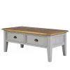 Maison Belfort Table basse Lavalle - Partiellement en pin massif - Pin / Gris clair