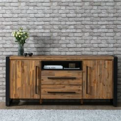 Ars manufacti Buffet Urban Industry I - Partiellement en acacia massif / Métal - Acacia / Noir -Meubles de salon Soldes 1000224201 210714 07372000003 MOOD DETAILS P000000001000224201 mood