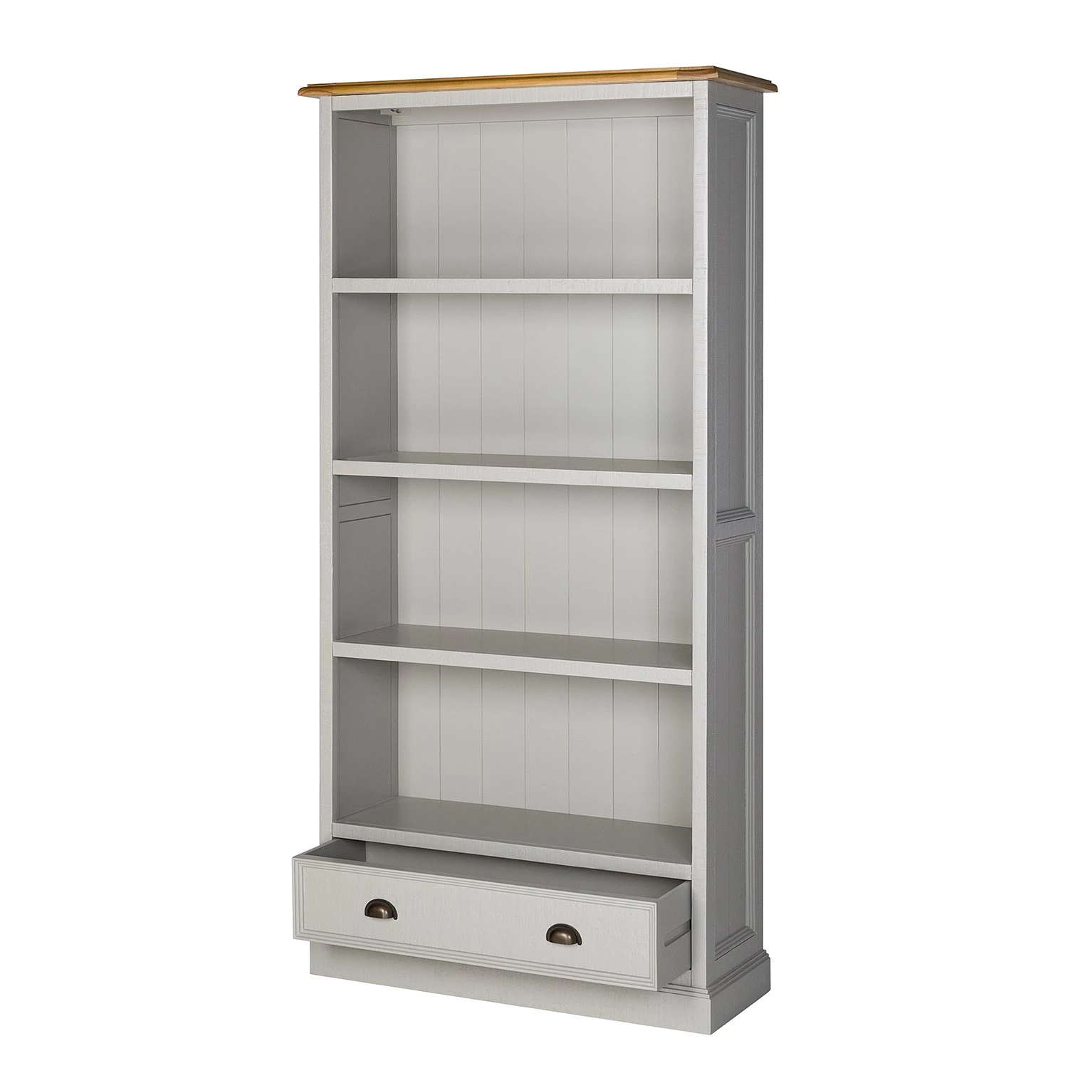 Maison Belfort Étagère Lavalle - Partiellement en pin massif - Pin / Gris clair 4 Maison Belfort Étagère Lavalle - Partiellement en pin massif - Pin / Gris clair – Image 2