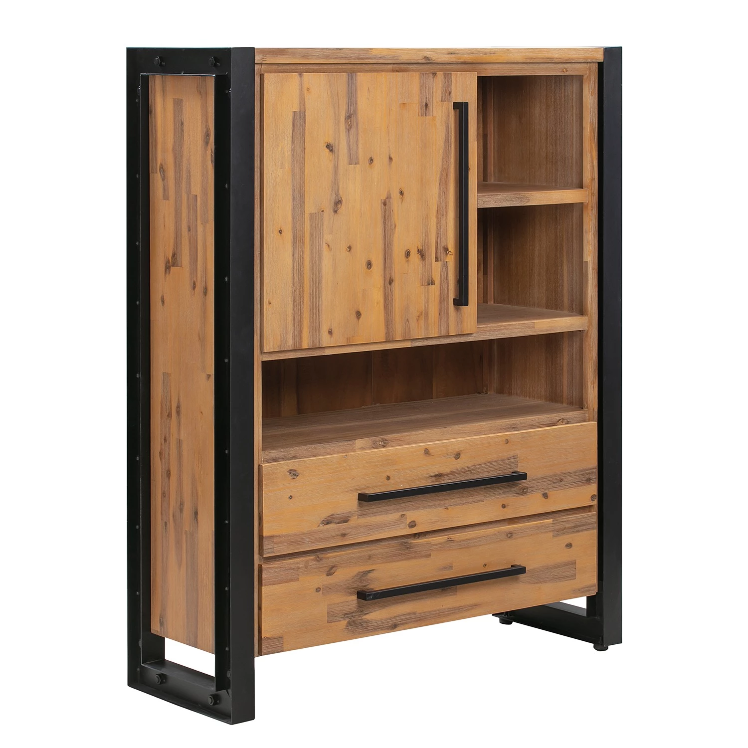 Ars manufacti Buffet haut Urban Industry II - Partiellement en acacia massif / Métal - Acacia / Noir 3 Ars manufacti Buffet haut Urban Industry II - Partiellement en acacia massif / Métal - Acacia / Noir