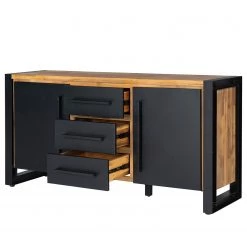 Ars manufacti Buffet Urban Industry IV - Partiellement en acacia massif / Métal - Acacia / Noir -Meubles de salon Soldes 1000224216 210908 15542000024 DETAILS P000000001000224216
